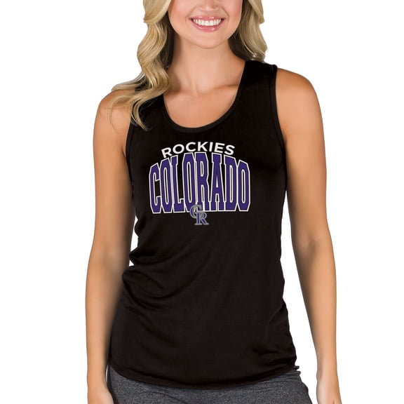 Women's Concepts Sport  Black Colorado Rockies Marathon Racerback Tank Top