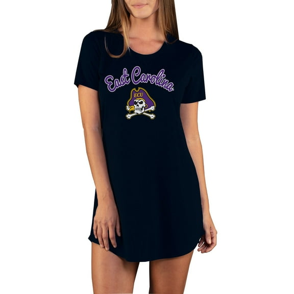 Women's Concepts Sport Black ECU Pirates Marathon Nightshirt