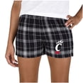 thumbnail image 1 of Women's Concepts Sport Black/Gray Cincinnati Bearcats Ultimate Flannel Sleep Shorts, 1 of 1