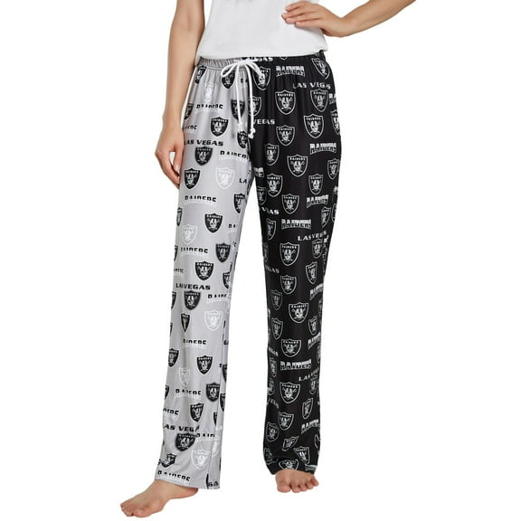 Women's Concepts Sport Black/Gray Las Vegas Raiders Breakthrough AOP Knit Split Pants