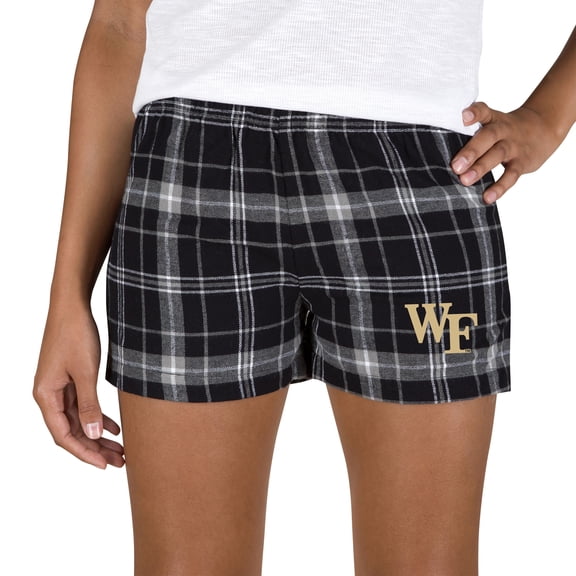 Women's Concepts Sport Black/Gray Wake Forest Demon Deacons Ultimate Flannel Shorts