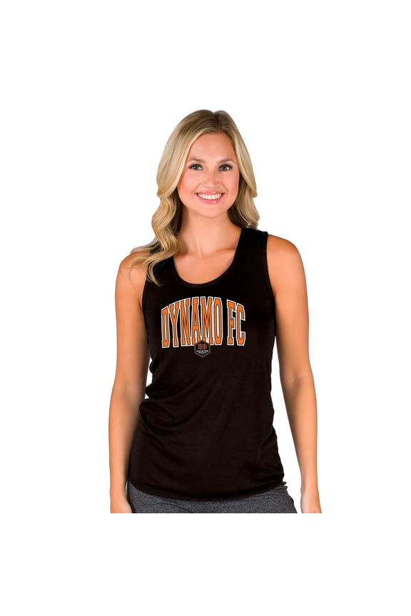 Women's Concepts Sport Black Houston Dynamo FC Marathon Racerback Scoop Neck Tank Top