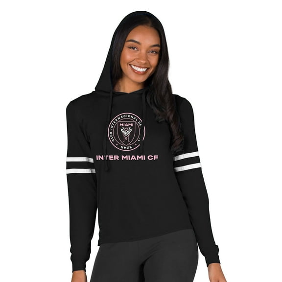 Women's Concepts Sport Black Inter Miami CF Marathon-Hoodie Top