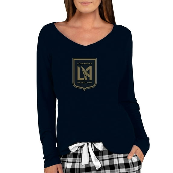 Women's Concepts Sport Black LAFC Marathon Long Sleeve V-Neck Top
