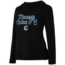 Women's Concepts Sport  Black Minnesota United FC Linger Long Sleeve Hooded Top