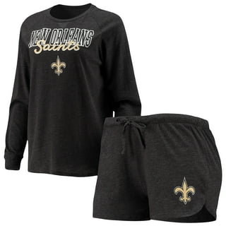 Women's Starter Black New Orleans Saints Rally Lace-Up 3/4 Sleeve T-Shirt Size: Extra Large