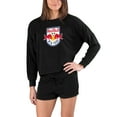 thumbnail image 1 of Women's Concepts Sport  Black New York Red Bulls Gather Long Sleeve Top & Shorts Set, 1 of 1
