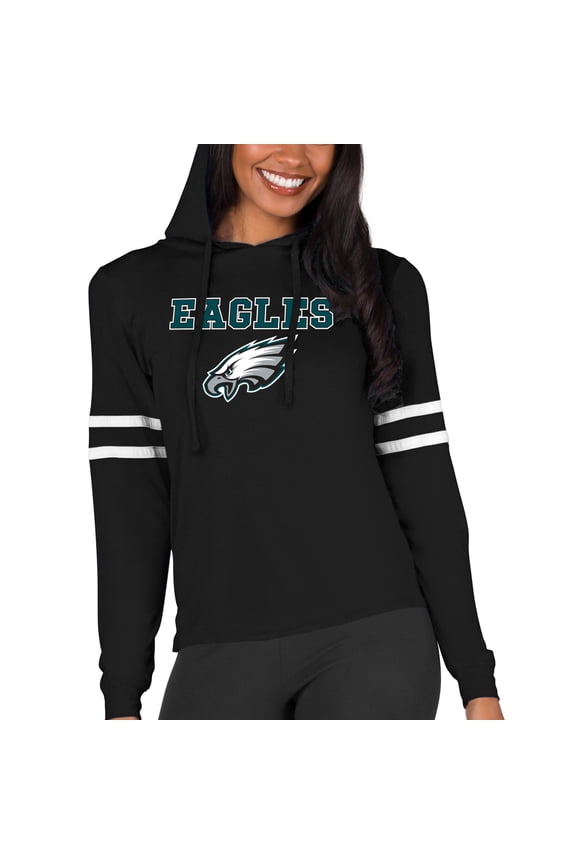 Women's Concepts Sport Black Philadelphia Eagles Marathon Lightweight Lounge Pullover Hoodie