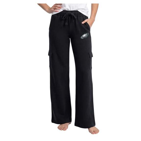 Women's Concepts Sport Black Philadelphia Eagles Truett Wide-Leg Cargo Fleece Pants