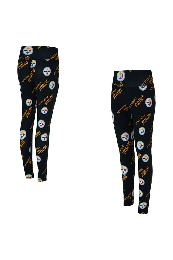 Women's Concepts Sport Black Pittsburgh Steelers Mosaic Allover Print Leggings