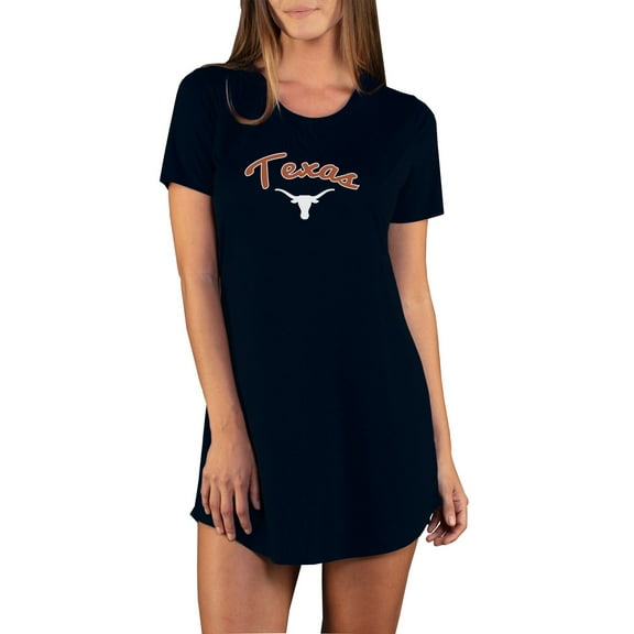 Women's Concepts Sport Black Texas Longhorns Marathon Nightshirt