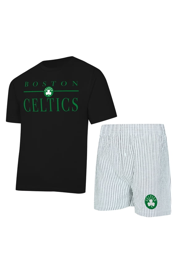 Women's Concepts Sport  Black/White Boston Celtics Copeland T-Shirt & Shorts Sleep Set