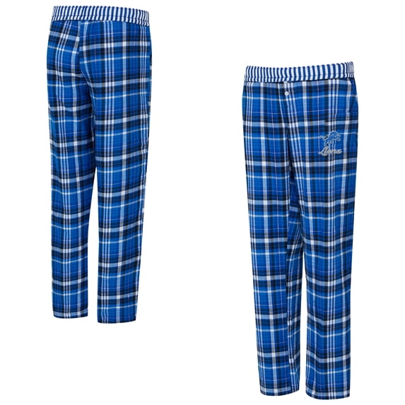Women's Concepts Sport Blue Detroit Lions Laney Plaid Tri-Blend Pants