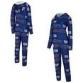 thumbnail image 1 of Women's Concepts Sport  Royal New York Giants Roadway Allover Print Microfleece Full-Zip Union Suit, 1 of 3