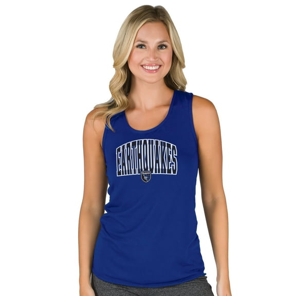 Women's Concepts Sport Blue San Jose Earthquakes Marathon Racerback Scoop Neck Tank Top