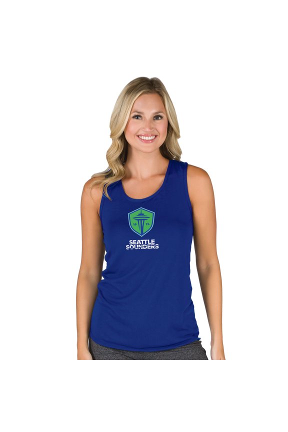 Women's Concepts Sport Blue Seattle Sounders FC Marathon Racerback Scoop Neck Tank Top