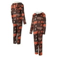 thumbnail image 1 of Women's Concepts Sport Brown Cleveland Browns Throwback Roadway Allover Print Microfleece Full-Zip Union Suit, 1 of 3