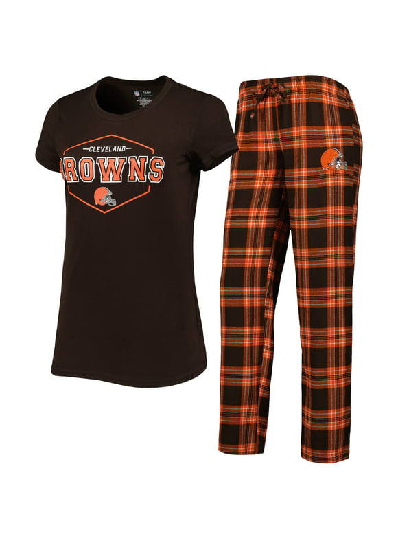 Women's Concepts Sport Brown/Orange Cleveland Browns Badge T-Shirt & Pants Sleep Set