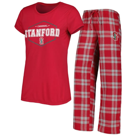 Women's Concepts Sport Cardinal/Gray Stanford Cardinal Badge Top & Flannel Pants Sleep Set