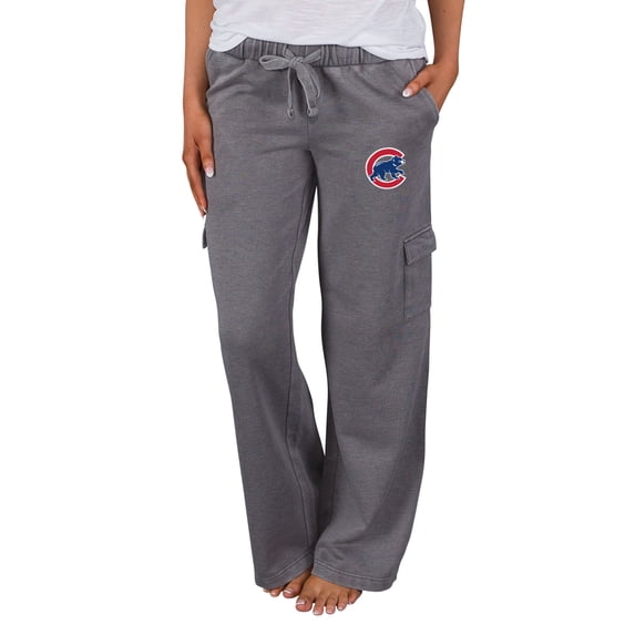 Women's Concepts Sport Charcoal Chicago Cubs Trackside Wide Leg Cargo Pants