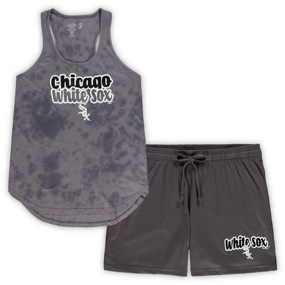 Women's Concepts Sport Charcoal Chicago White Sox Plus Size Cloud Tank Top & Shorts Sleep Set