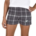 thumbnail image 1 of Women's Concepts Sport Charcoal/Gray Philadelphia Eagles Ultimate Flannel Shorts, 1 of 1