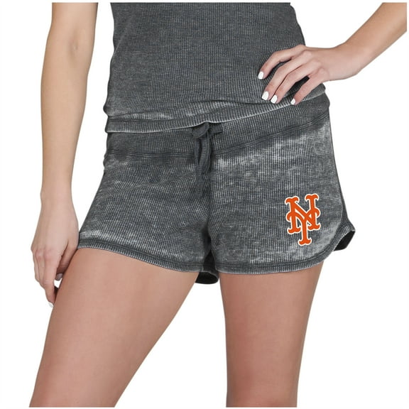 Women's Concepts Sport  Charcoal New York Mets Resurgence Waffle Knit Shorts