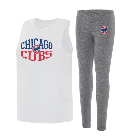 Women's Concepts Sport Charcoal/White Chicago Cubs Contend Tank & Leggings Set