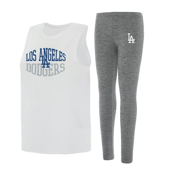Women's Concepts Sport Charcoal/White Los Angeles Dodgers Contend Tank & Leggings Set