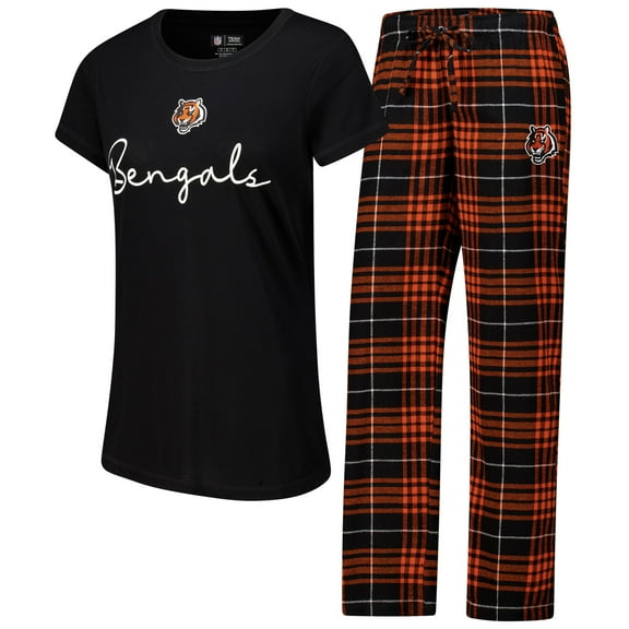 Women's Concepts Sport Cincinnati Bengals Vector Top & Flannel Pants Sleep Set