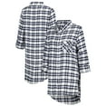 thumbnail image 1 of Women's Concepts Sport College Navy Seattle Seahawks Sienna Plaid Full-Button Long Sleeve Nightshirt, 1 of 3