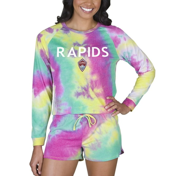 Women's Concepts Sport Colorado Rapids Velodrome Tie-Dye Long Sleeve Top & Shorts Set