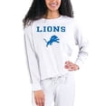 thumbnail image 1 of Women's Concepts Sport Cream/Gray Detroit Lions Pendant French Terry Long Sleeve Top, 1 of 1