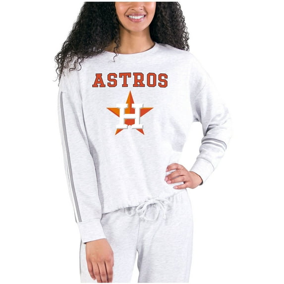 Women's Concepts Sport Cream/Gray Houston Astros Pendant French Terry Long Sleeve Top