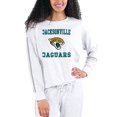 thumbnail image 1 of Women's Concepts Sport Cream/Gray Jacksonville Jaguars Pendant French Terry Long Sleeve Top, 1 of 1