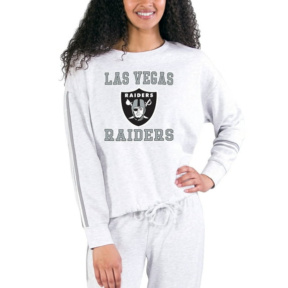 Women's Concepts Sport Cream/Gray Las Vegas Raiders Pendant French Terry Long Sleeve Top