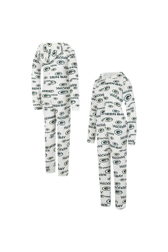 Women's Concepts Sport  Cream Green Bay Packers Docket Hoodie Full-Zip Union Suit
