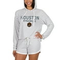 thumbnail image 1 of Women's Concepts Sport Cream Houston Dynamo FC Visibility Long Sleeve Hoodie Top & Shorts Set, 1 of 1