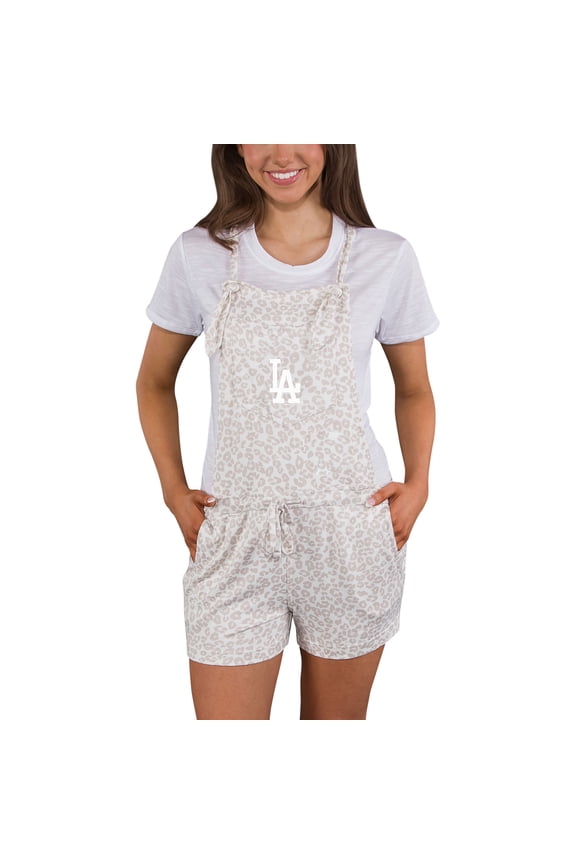Women's Concepts Sport Cream Los Angeles Dodgers Montana Hacci Knit Romper Overalls