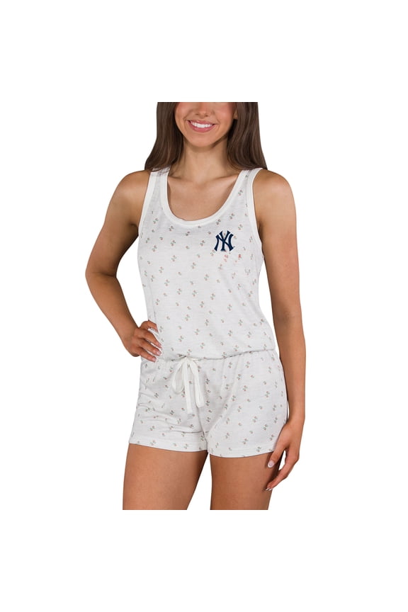 Women's Concepts Sport Cream New York Yankees Gardner Hacci Knit Romper