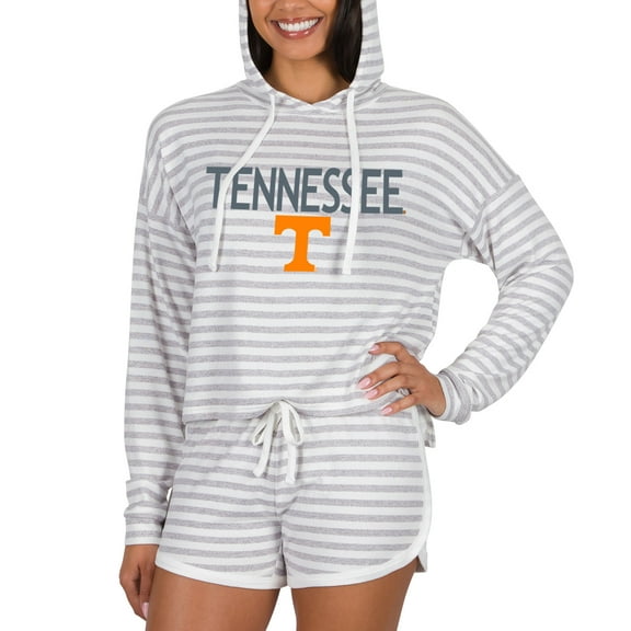 Women's Concepts Sport Cream Tennessee Volunteers Visibility Long Sleeve Hoodie Top & Shorts Set