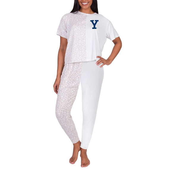 Women's Concepts Sport Cream Yale Bulldogs Team Logo Brightside Top & Pants Set
