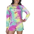 thumbnail image 1 of Women's Concepts Sport Detroit Red Wings Velodrome Tie-Dye Long Sleeve Top & Shorts Set, 1 of 1