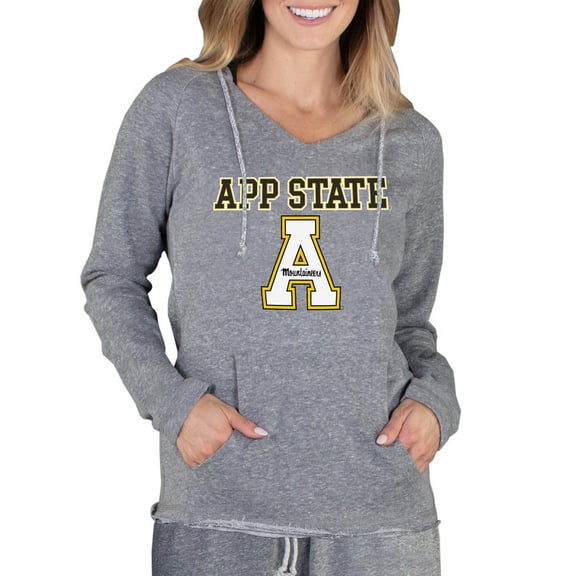 Women's Concepts Sport Gray Appalachian State Mountaineers Mainstream Lightweight Terry Pullover Hoodie