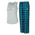 thumbnail image 1 of Women's Concepts Sport Gray/Aqua Miami Dolphins Petition Tank Top and Pants Sleep Set, 1 of 3