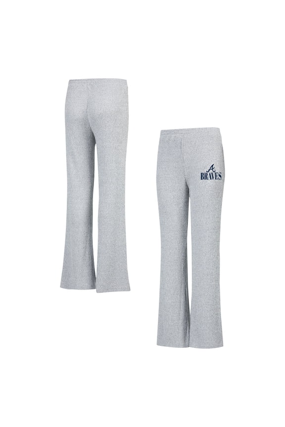 Women's Concepts Sport Gray Atlanta Braves Juniper Rib Knit Flare Sleep Pants
