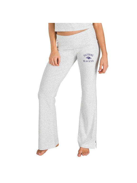 Women's Concepts Sport Gray Baltimore Ravens Fray Flared Tri-Blend Split Hem Pants