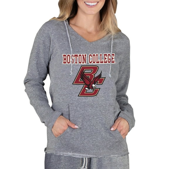 Women's Concepts Sport Gray Boston College Eagles Mainstream Lightweight Terry Pullover Hoodie