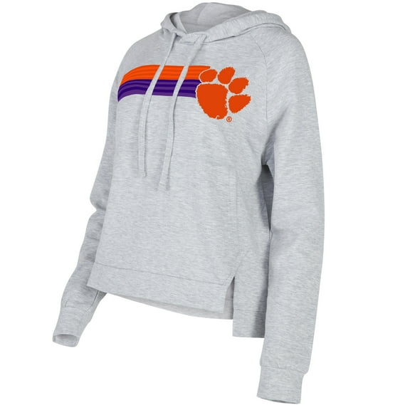 Women's Concepts Sport Gray Clemson Tigers Cedar-Tri-Blend Raglan Pullover Hoodie