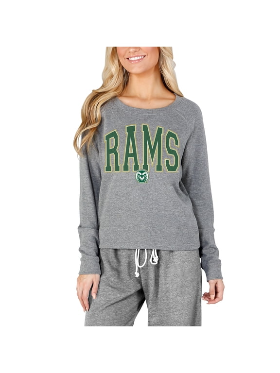 Women's Concepts Sport Gray Colorado State Rams Mainstream Terry Long Sleeve Top
